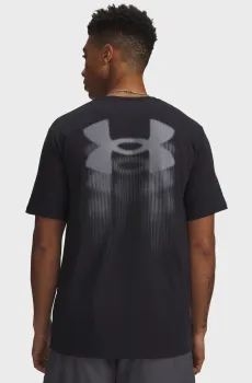 Мужская черная футболка UA M BLUR LOGO SS-BLK Черный XXL Under Armour 6009245-001