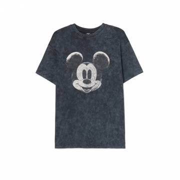Cropp - Футболка з вареним ефектом Mickey Mouse - чорний Cropp - Футболка з вареним ефектом Mickey Mouse - чорний