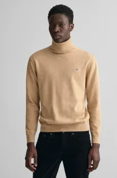 Мужской бежевый гольф CLASSIC COTTON ROLLERNECK Бежевый XXL Gant 8030563
