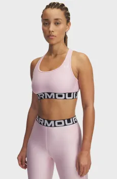 Женский розовый топ UA HG Mid Branded Розовый M Under Armour 1383544-647