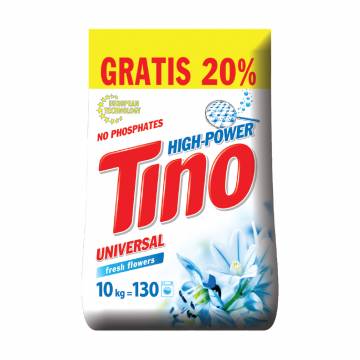 Стиральный порошок Tino High-Power Universal Fresh Flowers, 130 стирок, 10 кг Стиральный порошок Tino High-Power Universal Fresh Flowers, 130 стирок, 10 кг