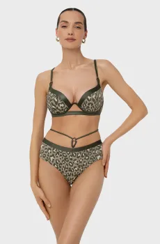 Женский оливковый лиф от купальника с узором Оливковый 38A MARC&ANDRE L2515-Y-782