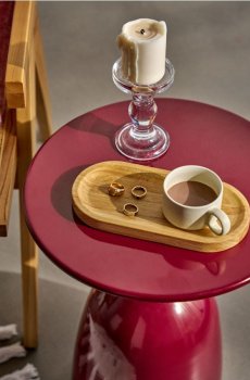 Декоративний піднос з акацієвого дерева - кремовий