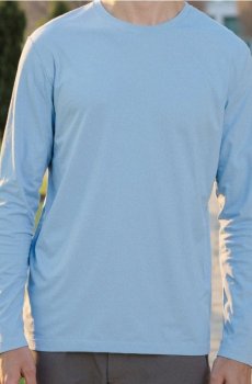 Бавовняна футболка з довгим рукавом - блакитний