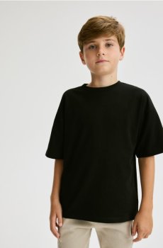 Reserved - Бавовняна футболка - чорний - 027FH-99X