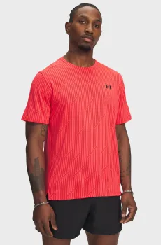 Мужская красная футболка в полоску UA Tech Vent Jacquard Красный S Under Armour 6005932-713