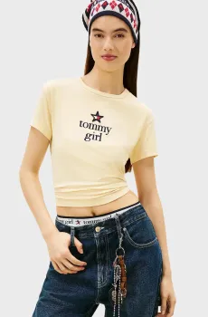 Женская желтая футболка TOMMY GIRL STAR Желтый M Tommy Jeans DN0DN00094