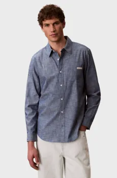 Мужская синяя рубашка CHAMBRAY Синий XXL Calvin Klein Jeans LV04RF109G