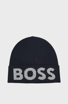 Мужская темно-синяя шапка Синий ONESIZE BOSS 50500587;404