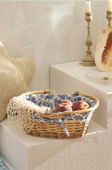 Пікніковий кошик з тканинною підкладкою - білий