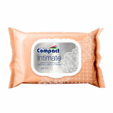 Влажные салфетки для интимной гигиены Ultra Compact Intimate с клапаном, 25 шт Влажные салфетки для интимной гигиены Ultra Compact Intimate с клапаном, 25 шт