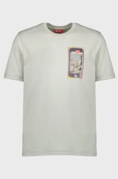 Мужская светло-серая футболка T-ADJUST-V1 Серый M Diesel A19979 0QIAM