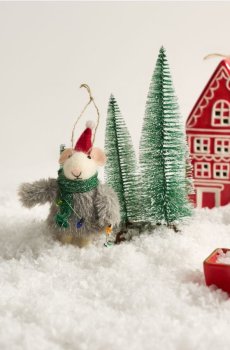 Різдвяна декорація у формі миші - різнобарвний