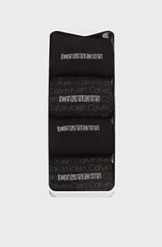 Мужские черные носки (4 пары) GIFTBOX AOP Черный ONESIZE Calvin Klein 701235980