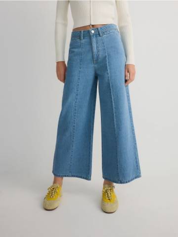 Reserved - Джинси wide leg з прошиванням - синій - YS052-50J Reserved - Джинси wide leg з прошиванням - синій - YS052-50J