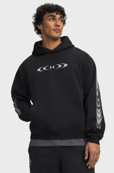 Мужское черное худи UA Icon Fleece Graphic HD Черный L Under Armour 6016616-008