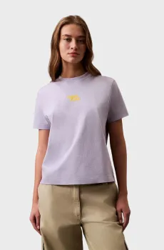 Женская сиреневая футболка FLOCKED LOGO Сиреневый XXS Calvin Klein Jeans LV047B851G