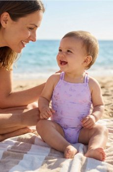 Купальник з блискучими метеликами - Фіолетовий