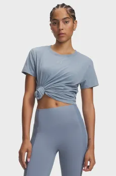Женская голубая футболка Rival Cotton Wash SS-BLU Голубой L Under Armour 6013562-448