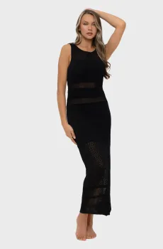 Женское черное платье Черный 38 MARC&ANDRE S25-00LS0503