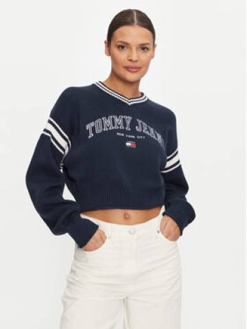 Tommy Jeans Светр Varsity DW0DW18692 Cиній Relaxed Fit Tommy Jeans Светр Varsity DW0DW18692 Cиній Relaxed Fit