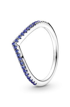 Каблучка Wishbone із блискучими синіми камінцями