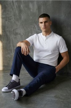 Бавовняні штани chino slim - темно-синій
