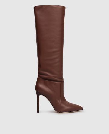 Коричневые кожаные сапоги Stiletto Коричневые кожаные сапоги Stiletto