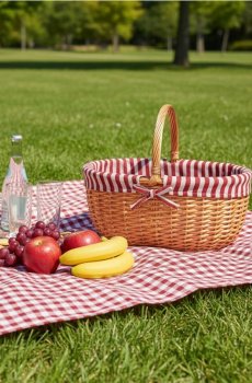 Кошик для пікніка - червоний