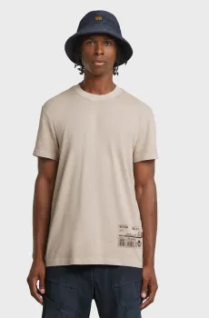 Мужская бежевая футболка Shipping Бежевый XL G-Star RAW D26050,C756