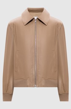 Бежевая кожаная куртка