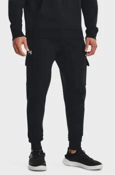 Мужские черные спортивные брюки UA Rival Fleece Cargo Jogger Черный S Under Armour 1382134-001