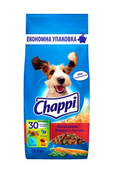 Сухой корм для собак Chappi с говядиной, птицей и овощами, 13.5 кг