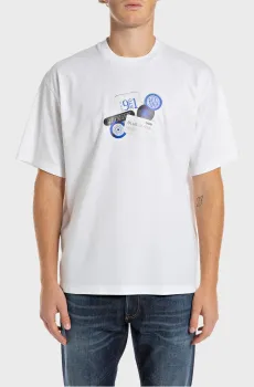 Мужская белая футболка Белый L Replay M6991 .000.23454