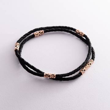 Ювелирный шелковый шнурок с золотой застежкой ш0014 Ювелирный шелковый шнурок с золотой застежкой ш0014