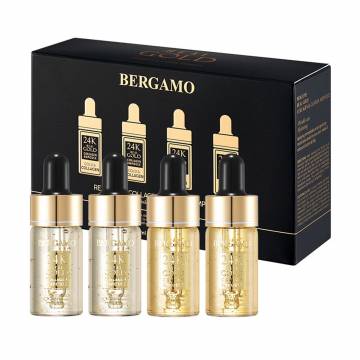 Набор сывороток для лица Bergamo Luxury Gold Collagen Ampoule с золотом, экстрактом черной икры и гиалуроновой кислотой, 4*13 мл Набор сывороток для лица Bergamo Luxury Gold Collagen Ampoule с золотом, экстрактом черной икры и гиалуроновой кислотой, 4*13 мл