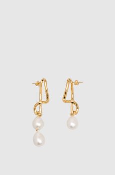 Серебряные серьги с топазом и фианитами