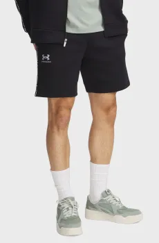 Мужские черные шорты UA Icon Fleece Short Taping Черный S Under Armour 1390299-001