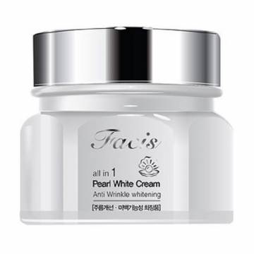 Осветляющий крем для лица Facis All-In-One Pearl Whitening Cream с жемчужным порошком, 100 мл Осветляющий крем для лица Facis All-In-One Pearl Whitening Cream с жемчужным порошком, 100 мл