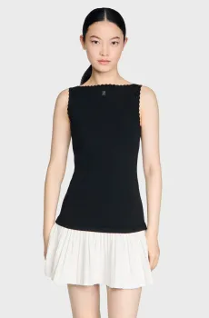 Женское черное платье Черный 38 Sandro SFPRO04694_Black