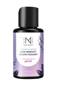 Хелатирующий слабосульфатный шампунь Mar Negro pH 5.7 для жирной кожи головы, 50 мл