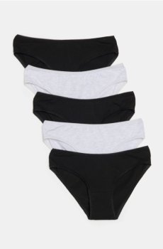 Бавовняні трусики, 5 пари - чорний