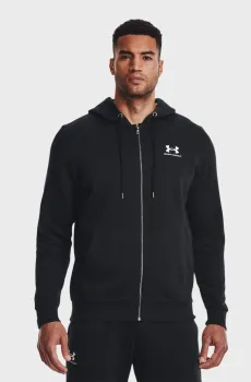 Мужское черное худи UA Essential Fleece FZ Черный S Under Armour 1373881-001