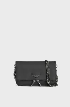 Женский темно-серый кожаный клатч Rock Mini Серый ONESIZE ZADIG&VOLTAIRE LWBA03975_ROADFW26