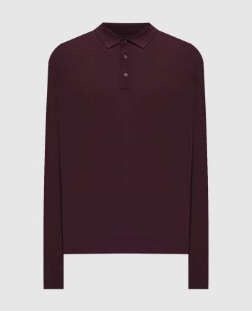 Фиолетовое поло из шерсти с монограммой