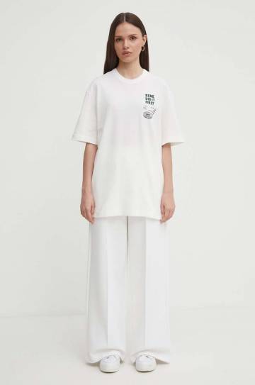 Спортивные штаны Lacoste цвет белый однотонные Спортивные штаны Lacoste цвет белый однотонные