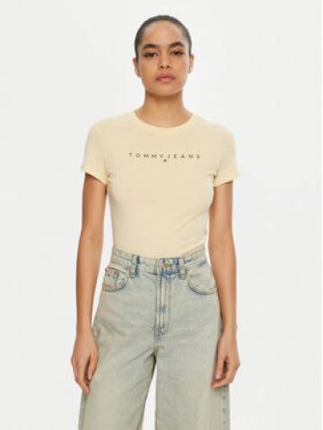 Tommy Jeans Футболка Linear DW0DW18398 Жовтий Slim Fit Tommy Jeans Футболка Linear DW0DW18398 Жовтий Slim Fit