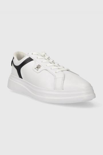 Кожаные кроссовки Tommy Hilfiger POINTY COURT SNEAKER цвет белый FW0FW07460 Кожаные кроссовки Tommy Hilfiger POINTY COURT SNEAKER цвет белый FW0FW07460