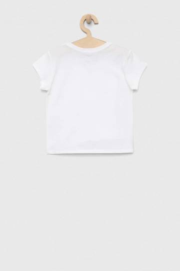 Детская хлопковая футболка United Colors of Benetton цвет белый однотонная Детская хлопковая футболка United Colors of Benetton цвет белый однотонная