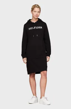 Женское черное платье REG MONOTYPE EMB Черный S Tommy Hilfiger WW0WW40344